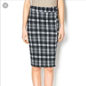 Bishop & Young Plaid Pencil Skirt